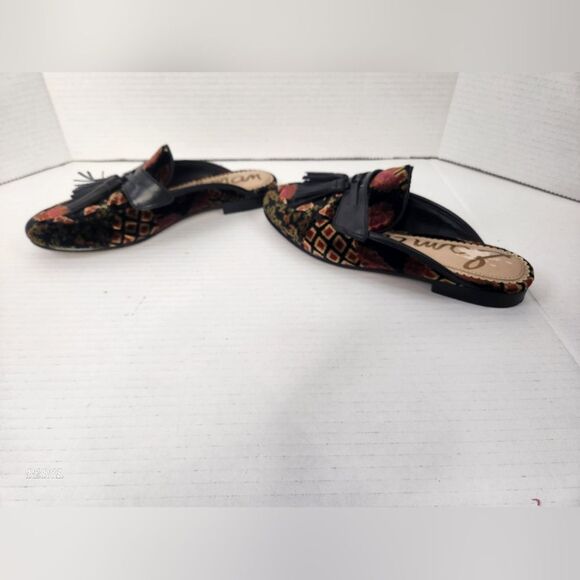 Sam Edelman Black Paris Patchwork Mule Loafers Womens 5.5 Pre-owned - Picture 6 of 11